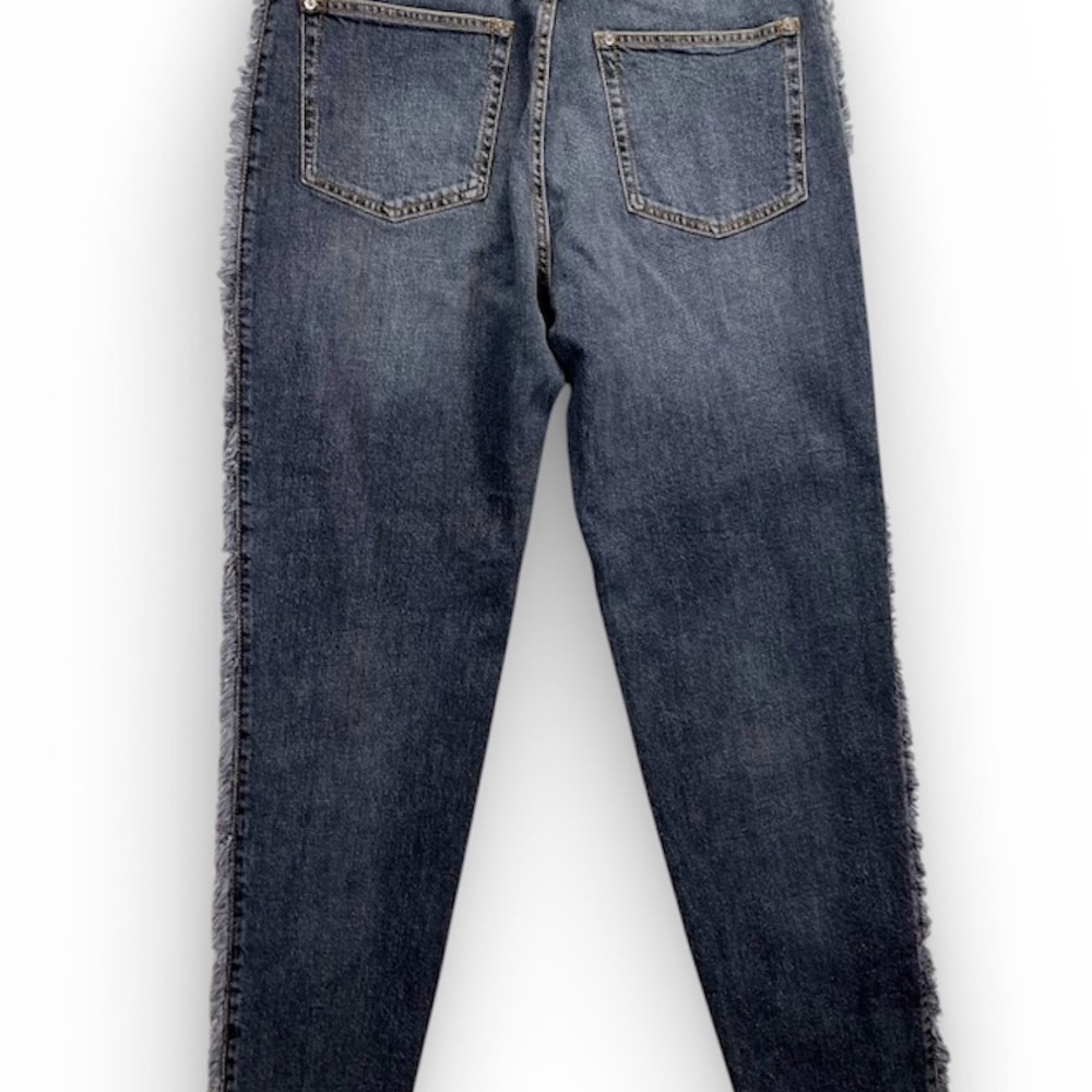 Etro women 30 Signature Paisley Patterned Side-Stripe Jeans Bohemian frayed edge - Picture 2 of 7